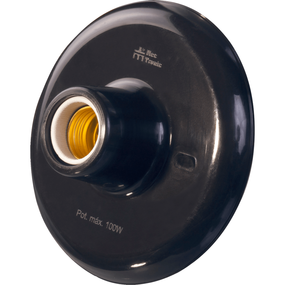PLAFON PORCELANA PRETO 100W/250V COD 30126