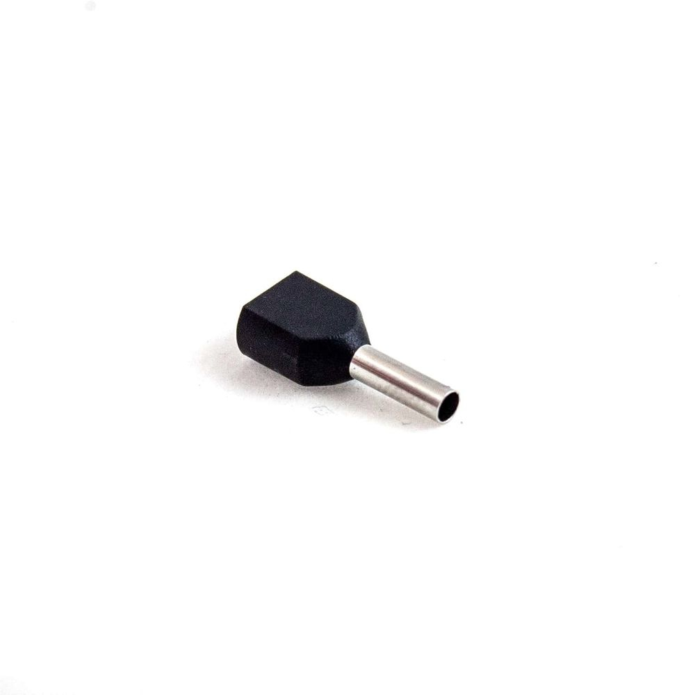 TERMINAL PINO PRE TUBULAR DUPLO ISOL PRETO 1,5MM - COD CT3907