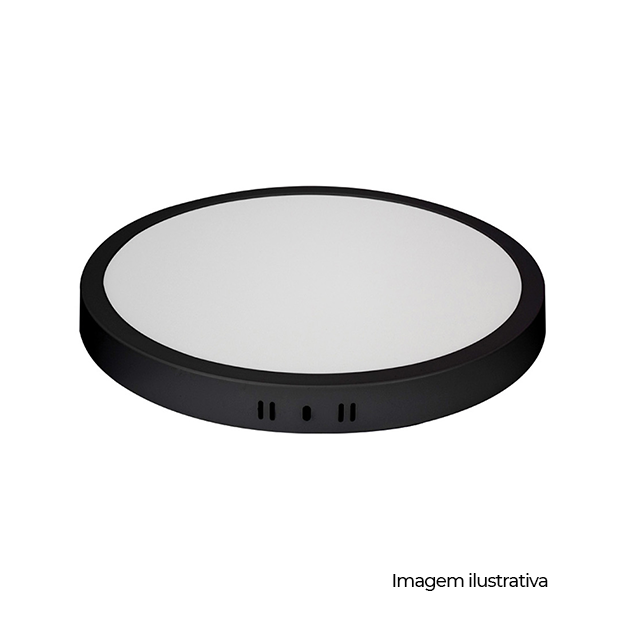 PAINEL LED SOB RED ALUM 285MM BIVOLT 24W 4.100K - PRETO - COD 80754101