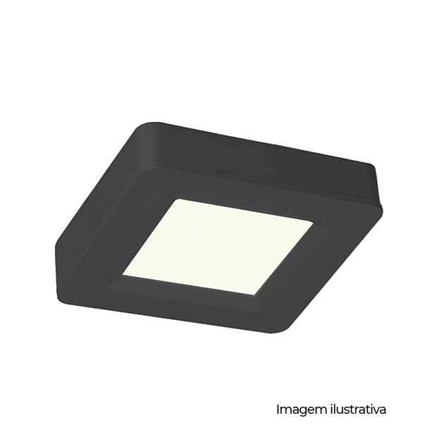 LUM CABINET LED QUAD PC BIVOLT 2W 3.000K - PRETO - COD 80023001