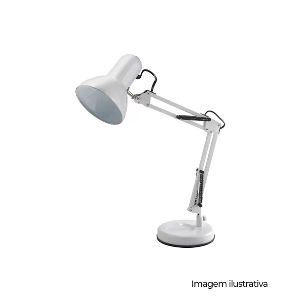 LUMINARIA DE MESA ARTICULAVEL BASE BRANCA - COD LMA10113