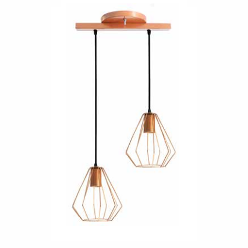 PENDENTE ARAMADO AUSTRIA 02 LP E27 COBRE COD PD 622 CO