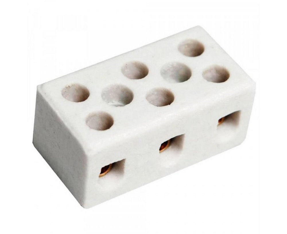 ISOLADOR TIPO CONECTOR TRIPOLAR 25A / 600V 6MM COM FURO FIXACAO - COD 7664