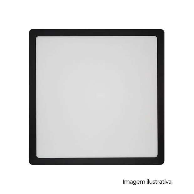 PAINEL LED SOB QUAD ALUM 279MM BIVOLT 24W 3.000K - PRETO - COD 80853001