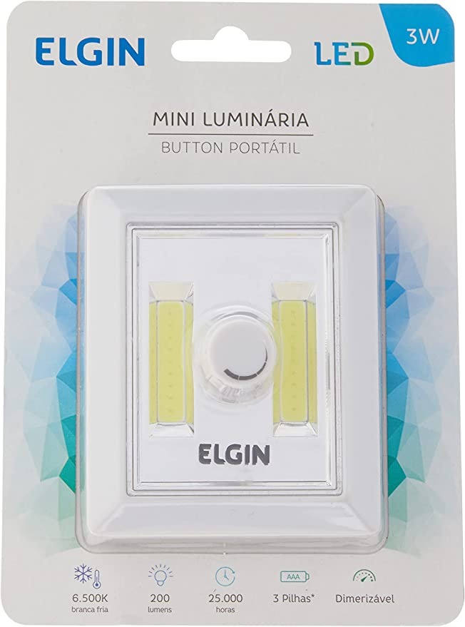 MINI LUMINARIA LED BOTAO 3W BCA COB 6500K - COD 48LEDBOT0000